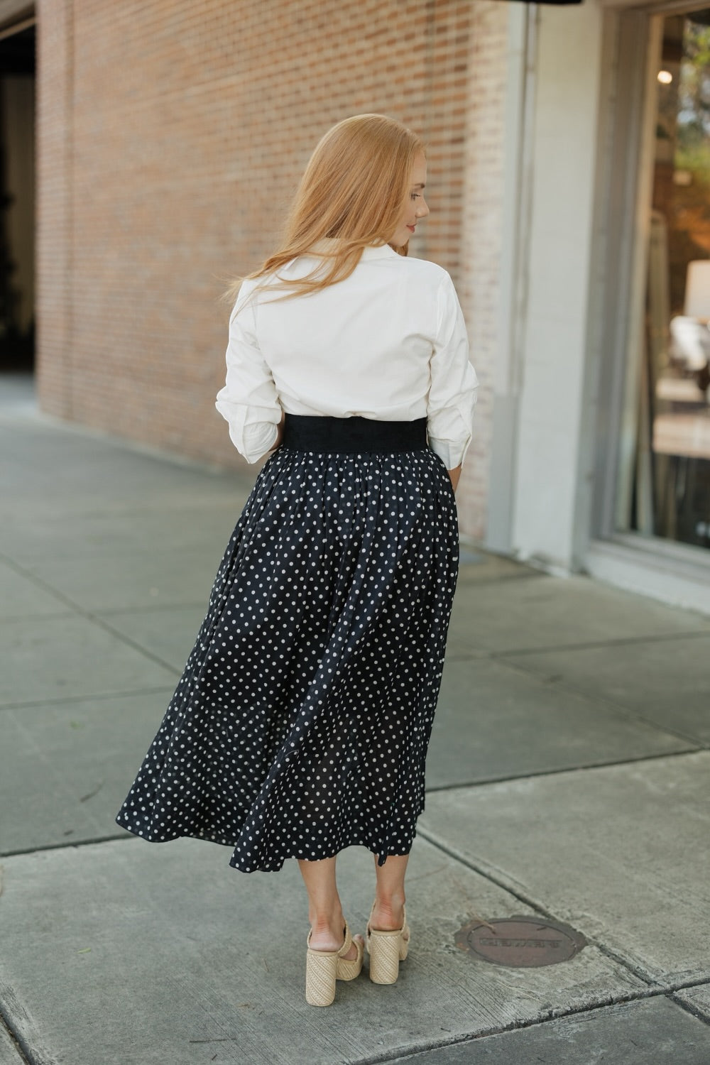 Sara Polka Dot Midi Skirt