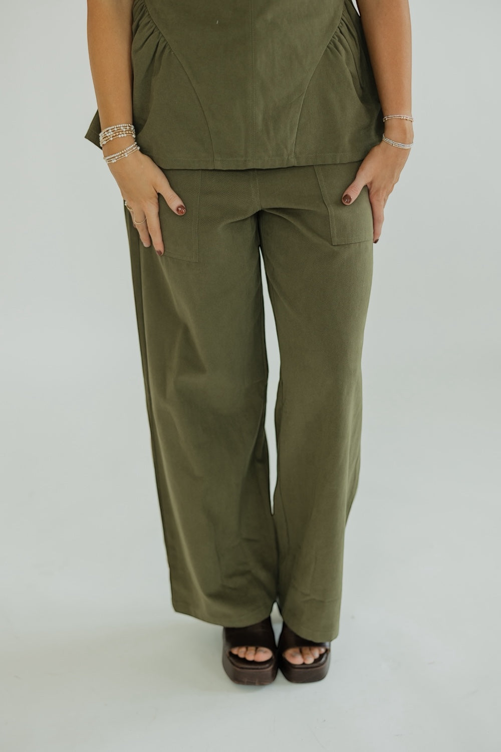 Penny Olive Twill Utility Pant