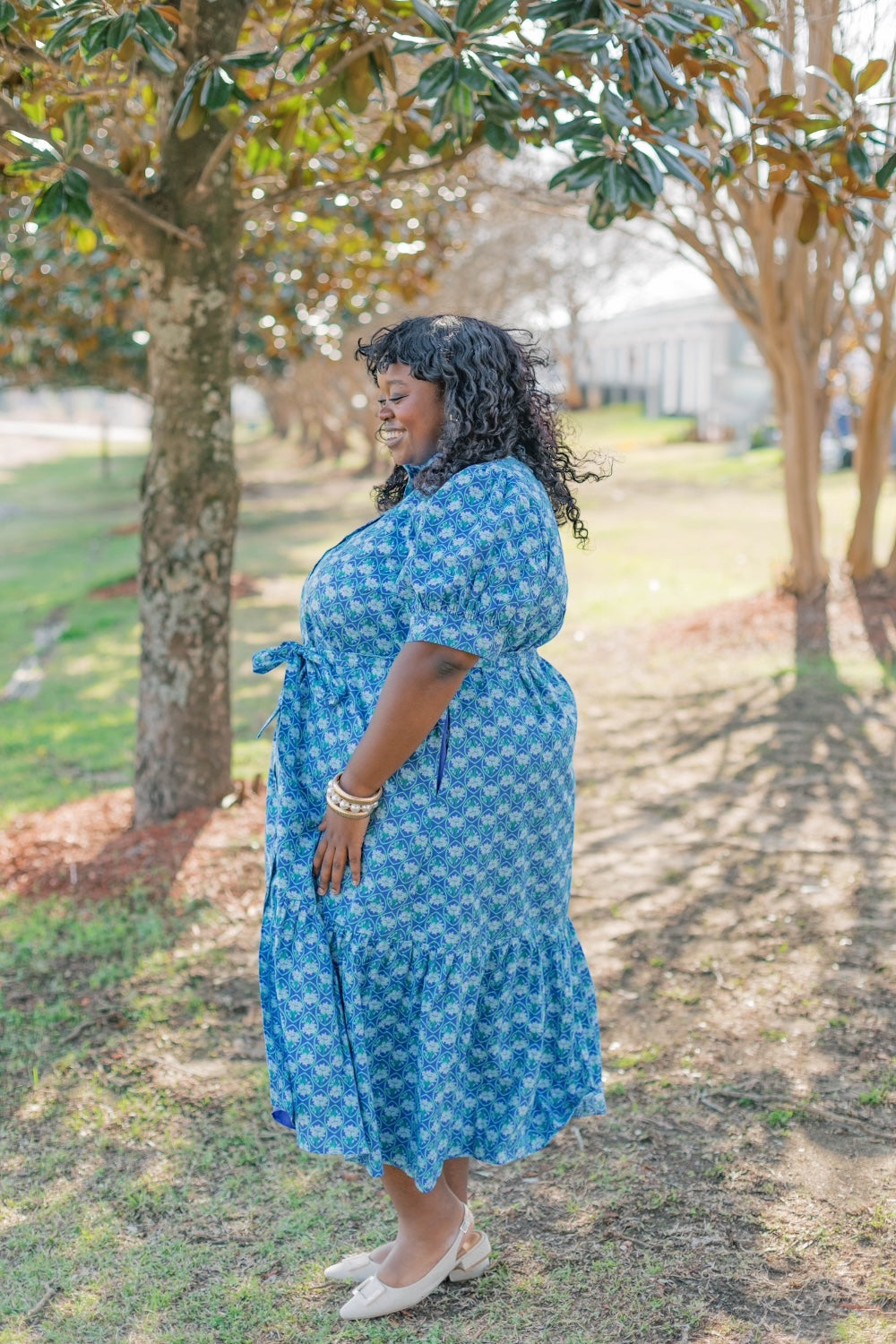 Driftwood Floral Button Down Midi Dress (XS-3XL)