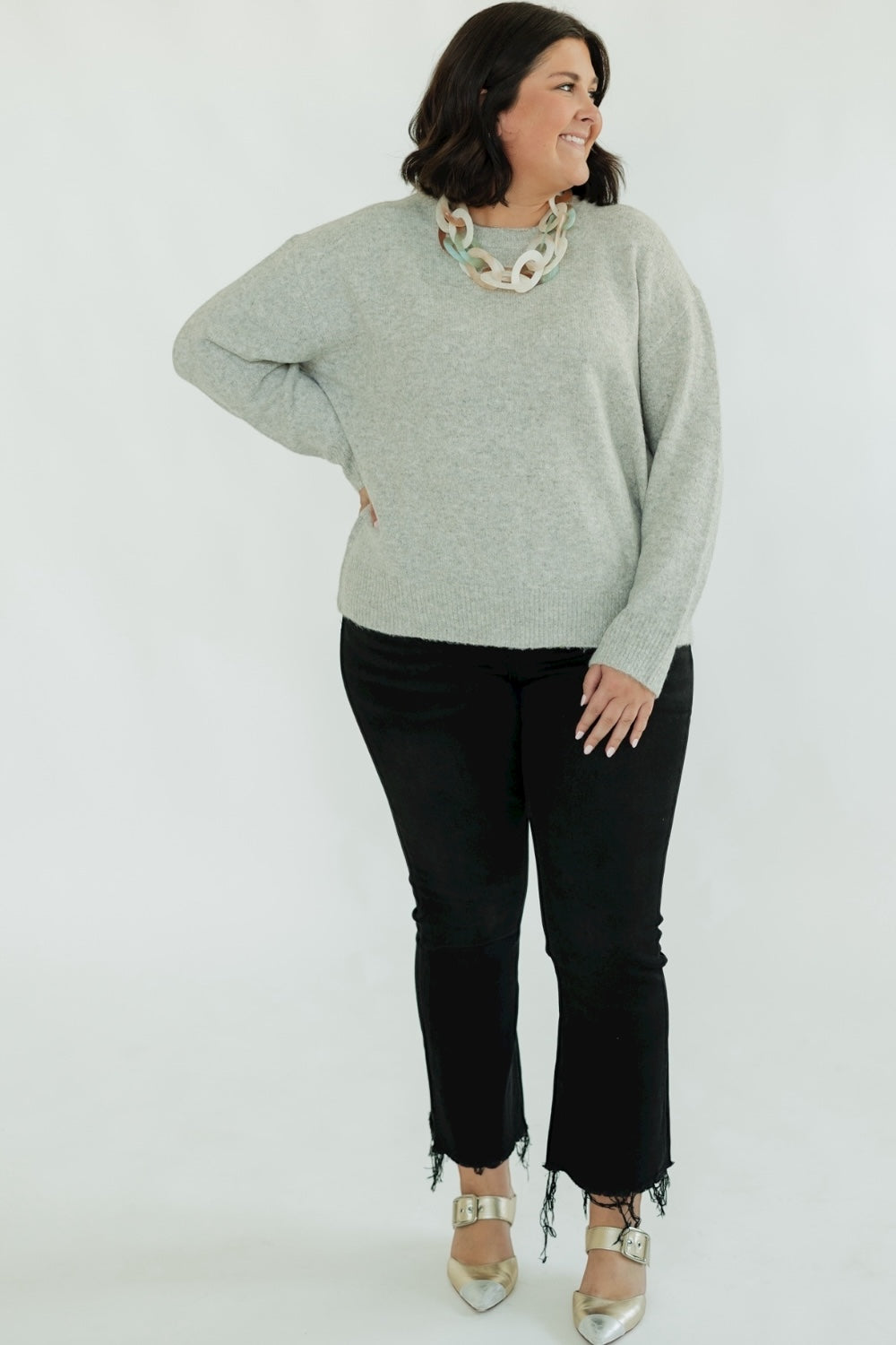 Heather Grey Crew Neck Sweater