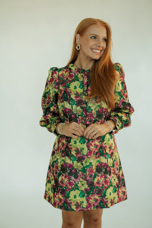 Maeve Floral Jacquard Mini Dress