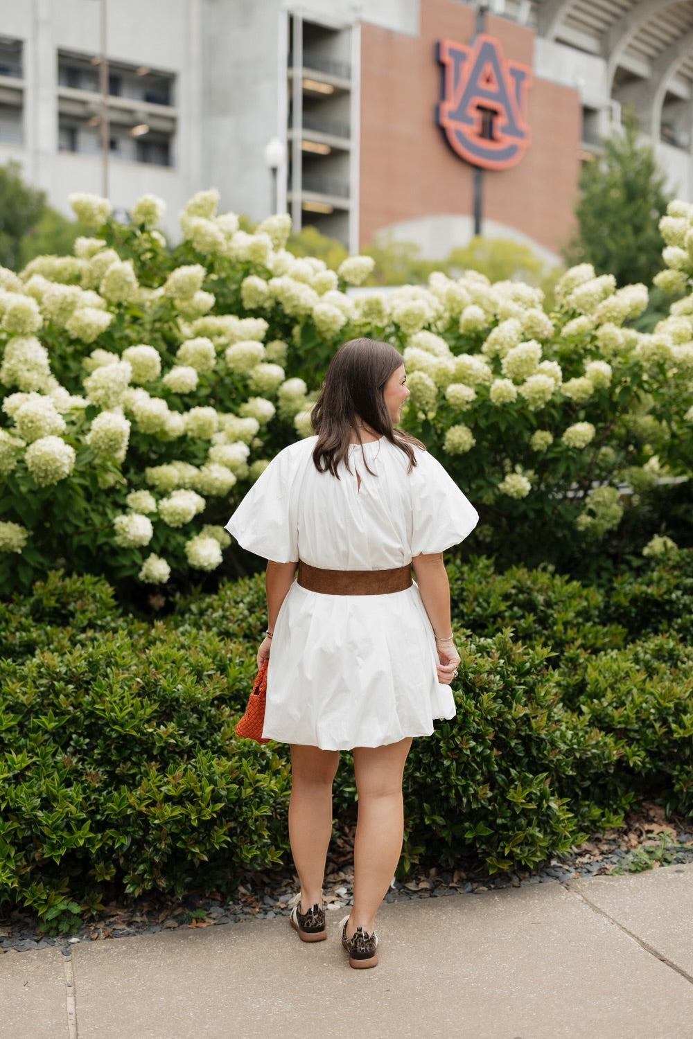 Sadie White Bubble Hem Mini Dress