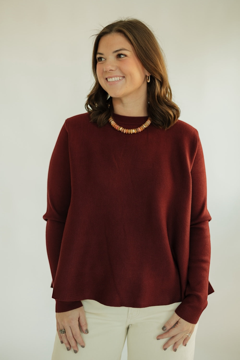 Maroon Flared Knit Sweater (S-XL)