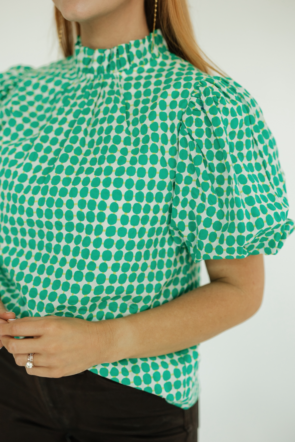 Ciara Green Polka Dot Blouse