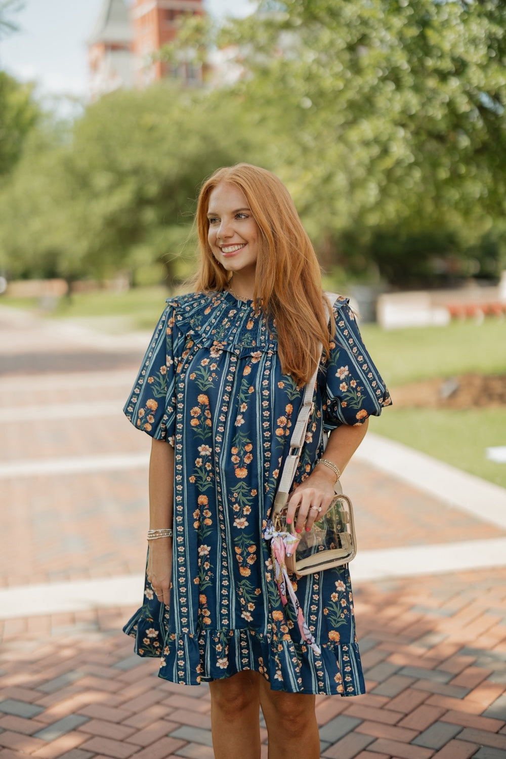 Melinda Navy Floral Mini Dress (S-3XL)