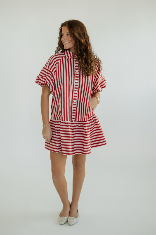 Kaylee Stripe Button Down Mini Dress