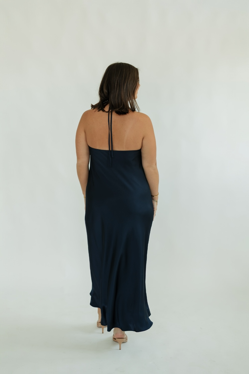 Peggy Navy Halter Dress