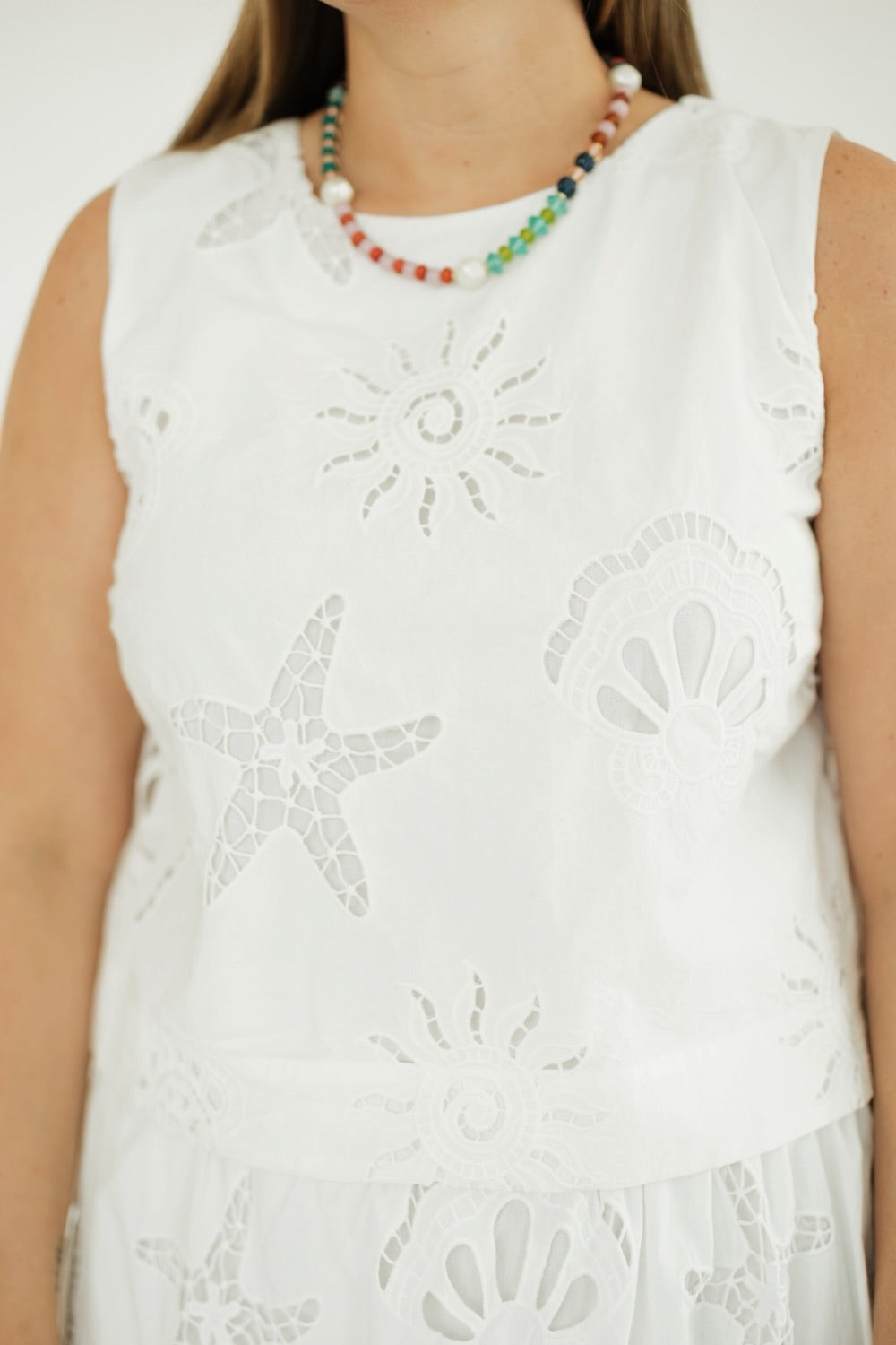 Beachy White Eyelet Tank Top (XS-XL)