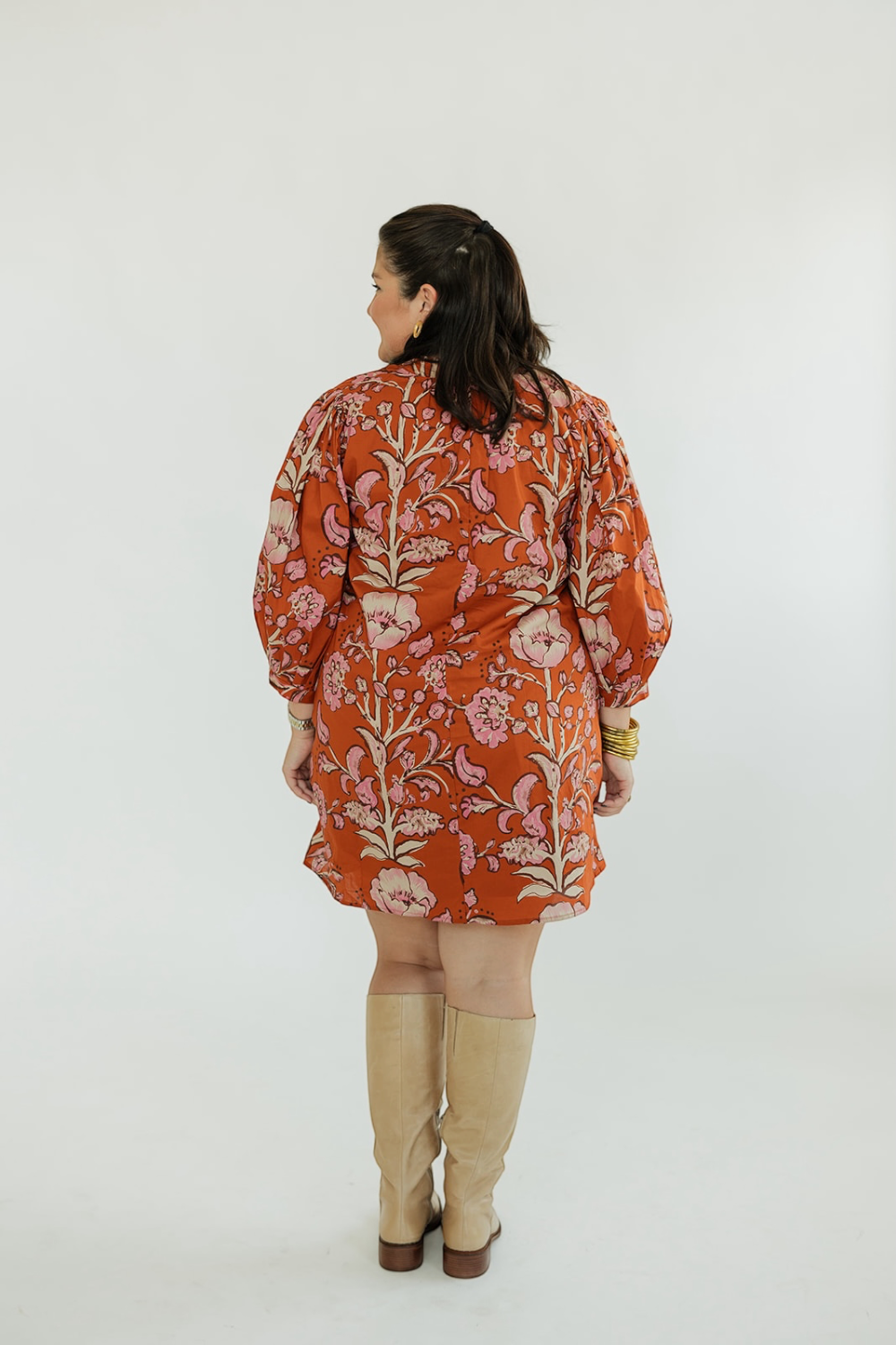 Fran Cinnamon Floral Mini Dress (S-2XL)