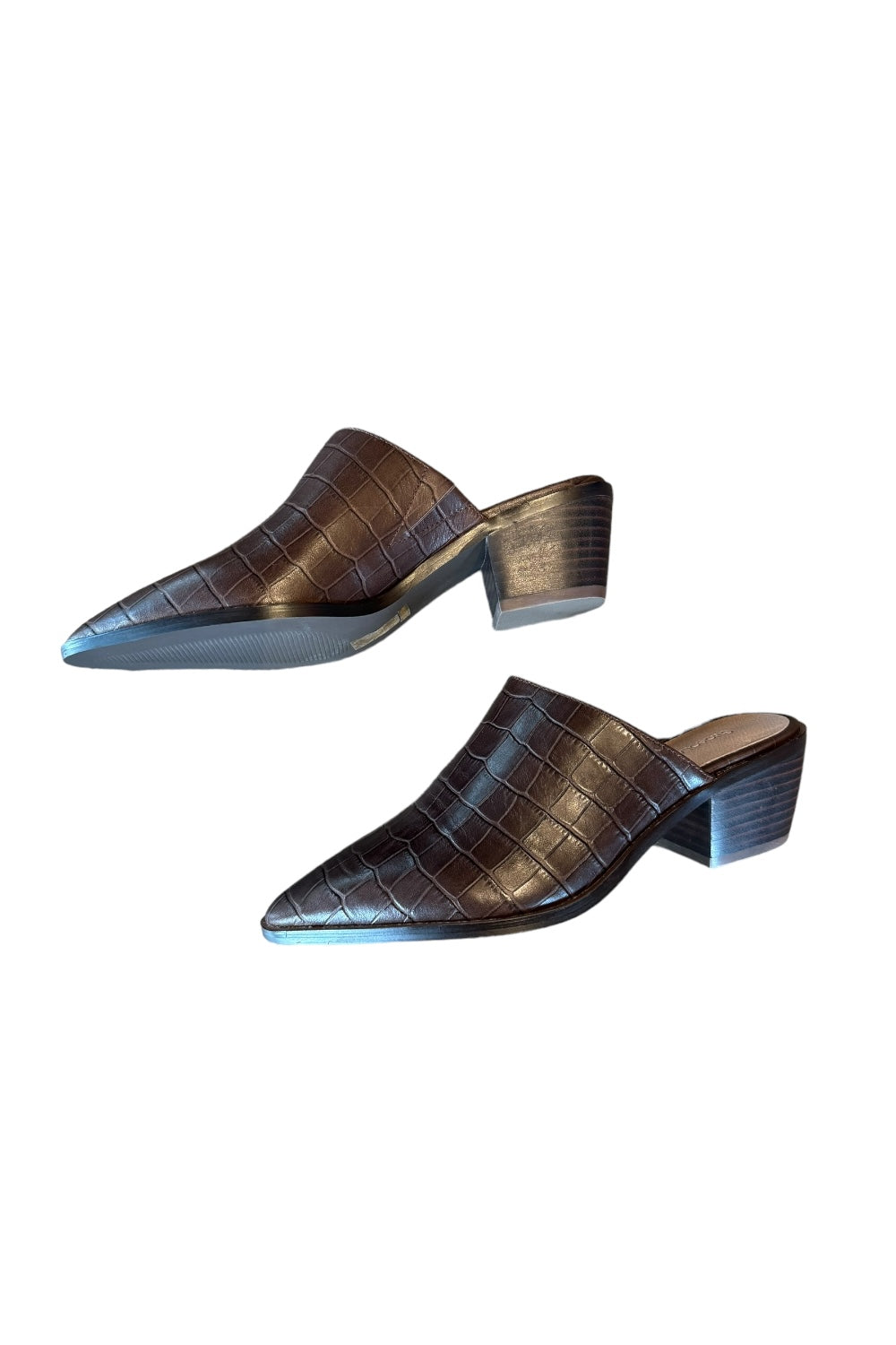Cellia in Brown Embossed Croc by Chocolat Blu