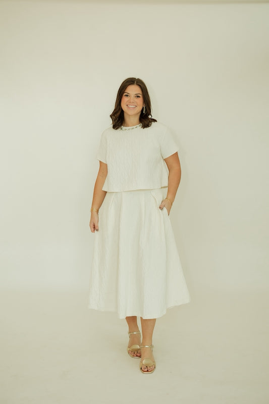 Joan Cream Midi Skirt