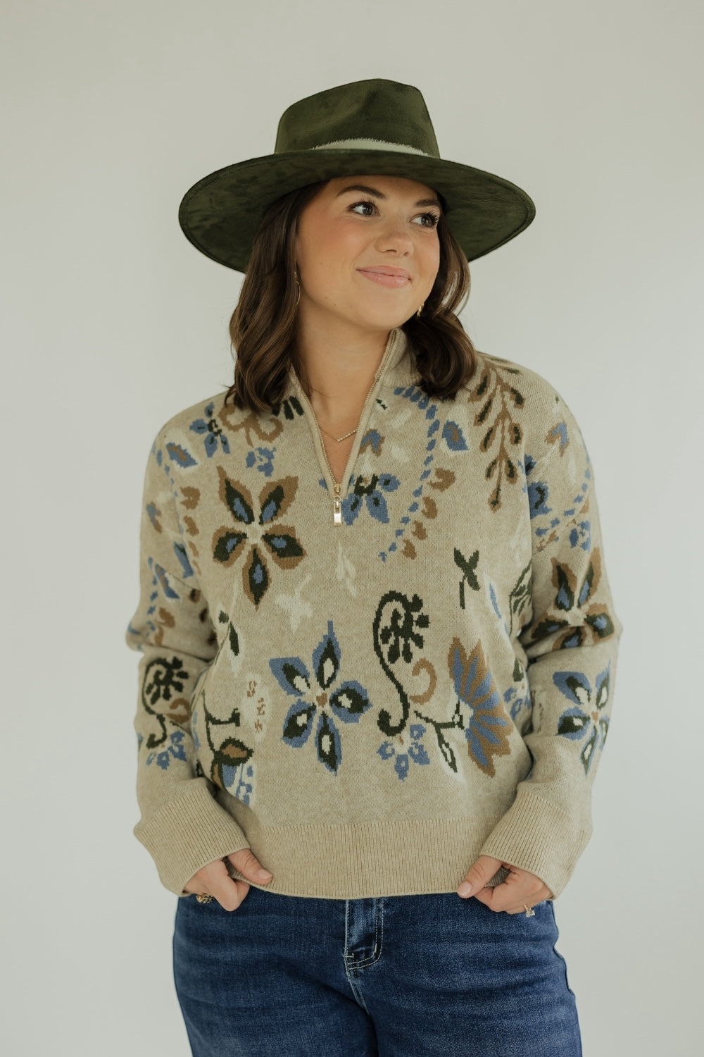 Brinley Barley Half Zip Sweater