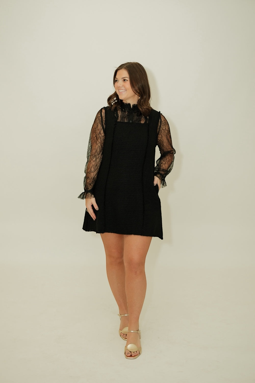 Lizette Black Lace Top