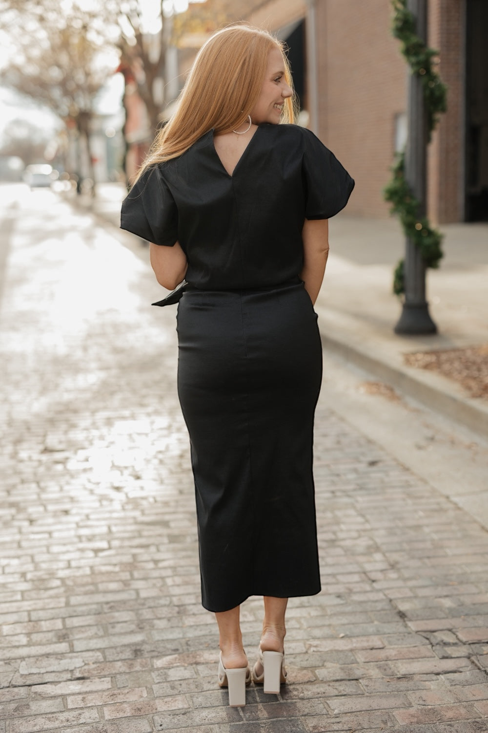 Margot Black Taffeta Bow Skirt (S-3XL)