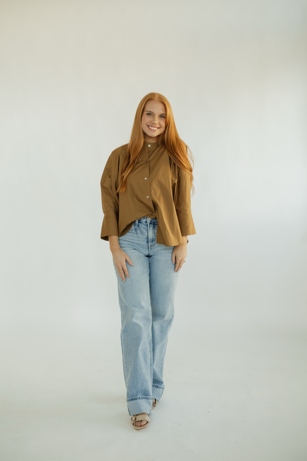 Kerry Khaki Button Down Blouse
