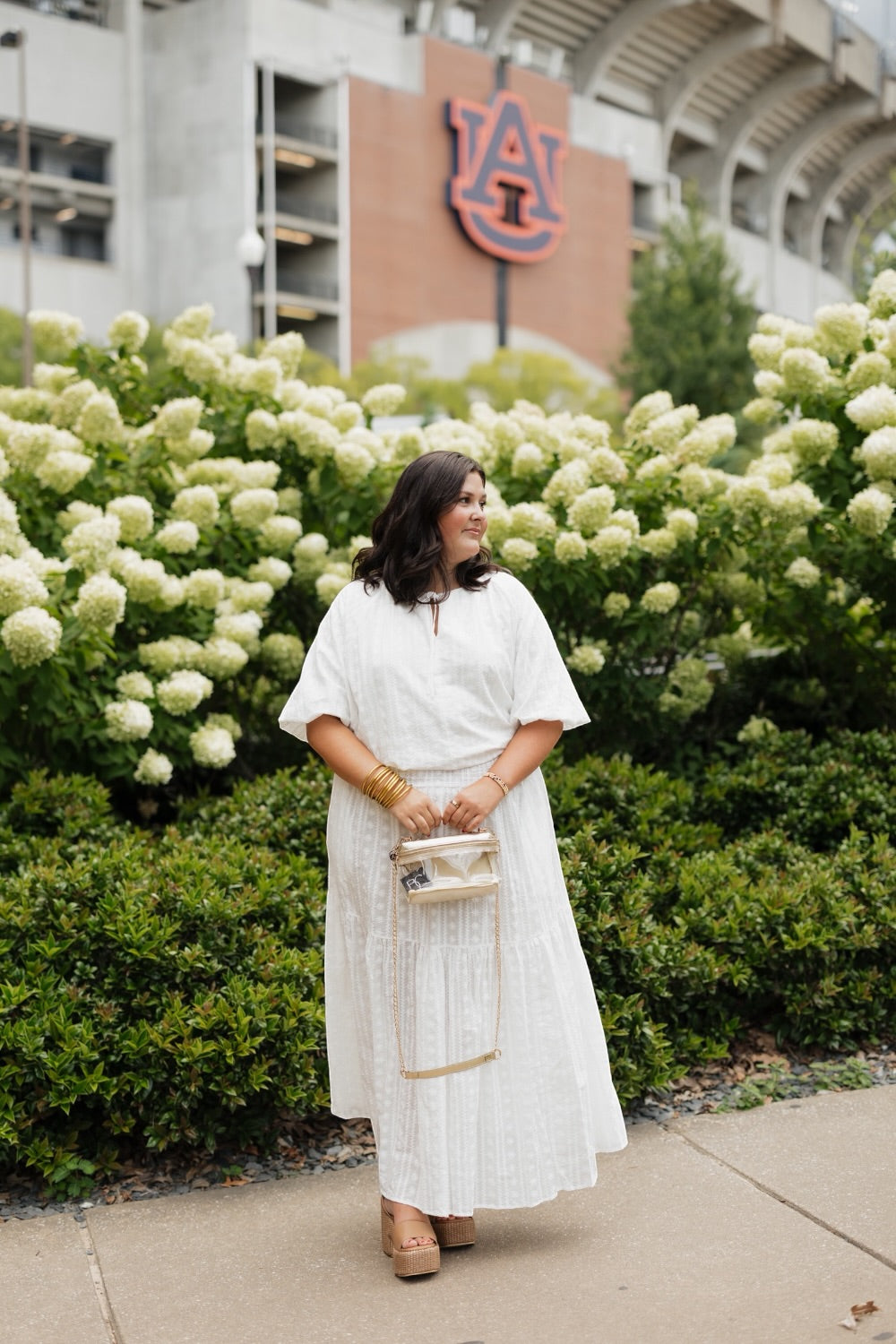 Aerin Solaria Blanc Elastic Waist Midi Skirt (S-3XL)