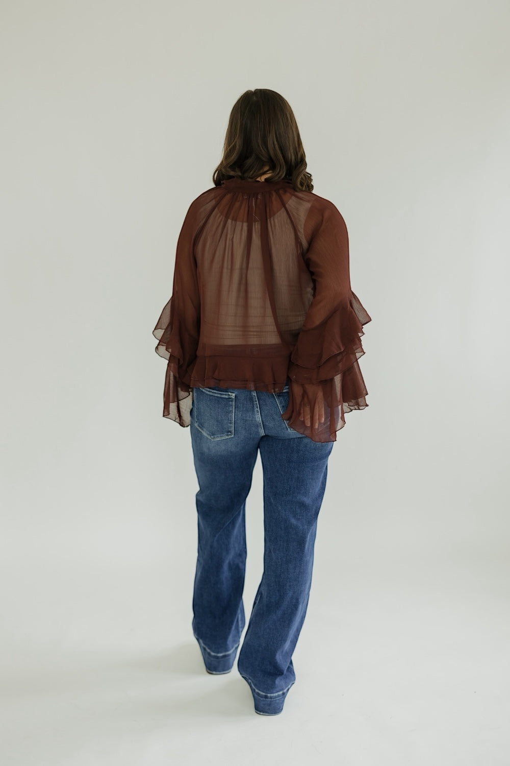 Kyle Burgundy Ruffle Top