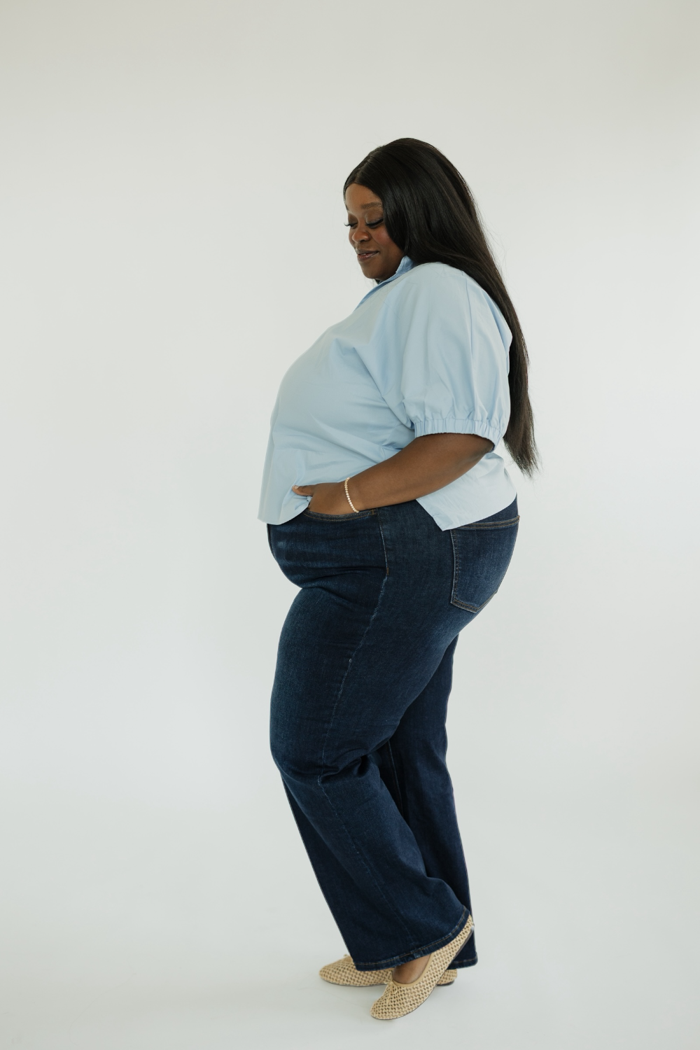 Sheila Chambray Collared Top (S-2XL)