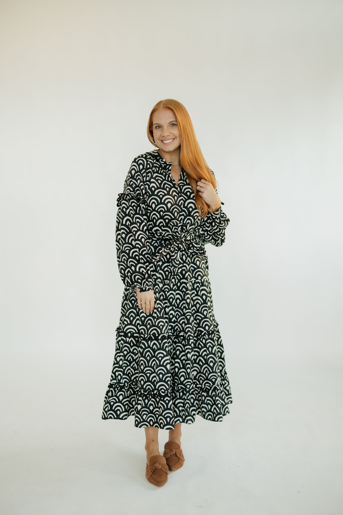 Trana Midnight Fan Maxi Dress