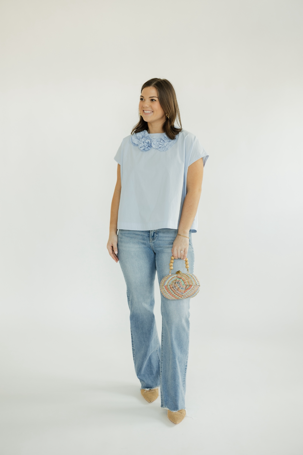 Paige Floral Embroidered Cap Sleeve Top