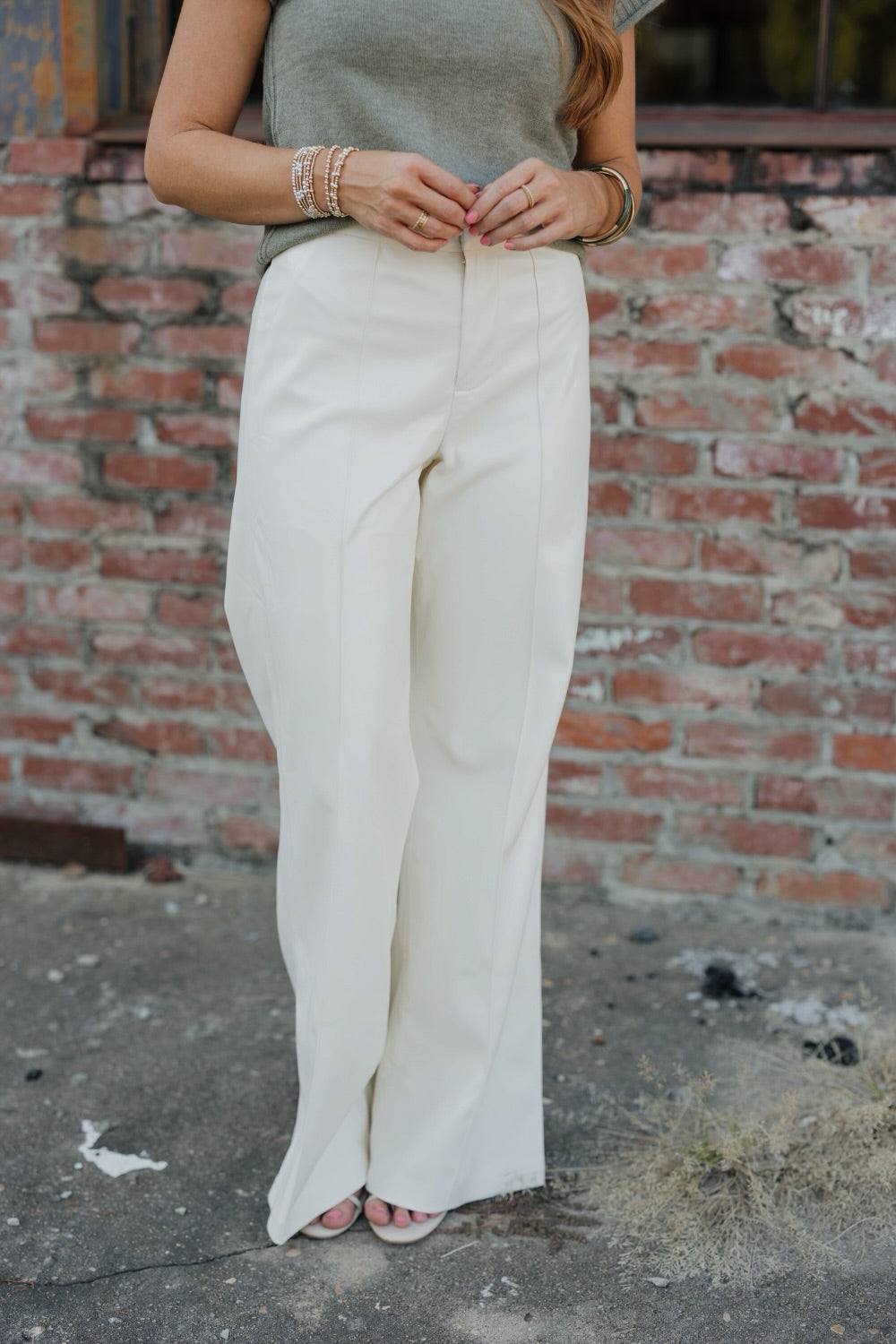 Lillian White Leather High Waist Pant (XS-XL)