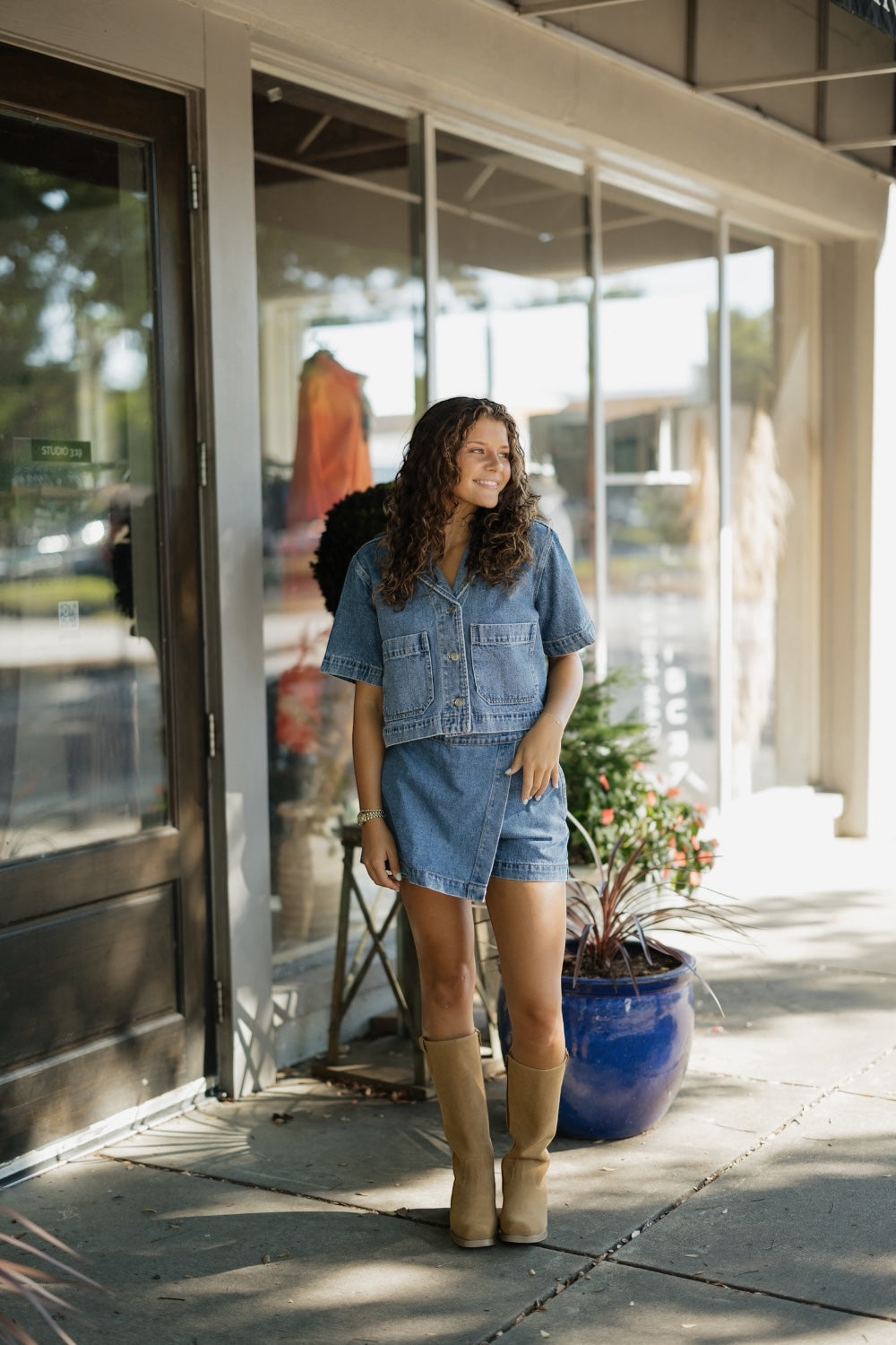 Lanie Cropped Denim Jacket (XS-XL)