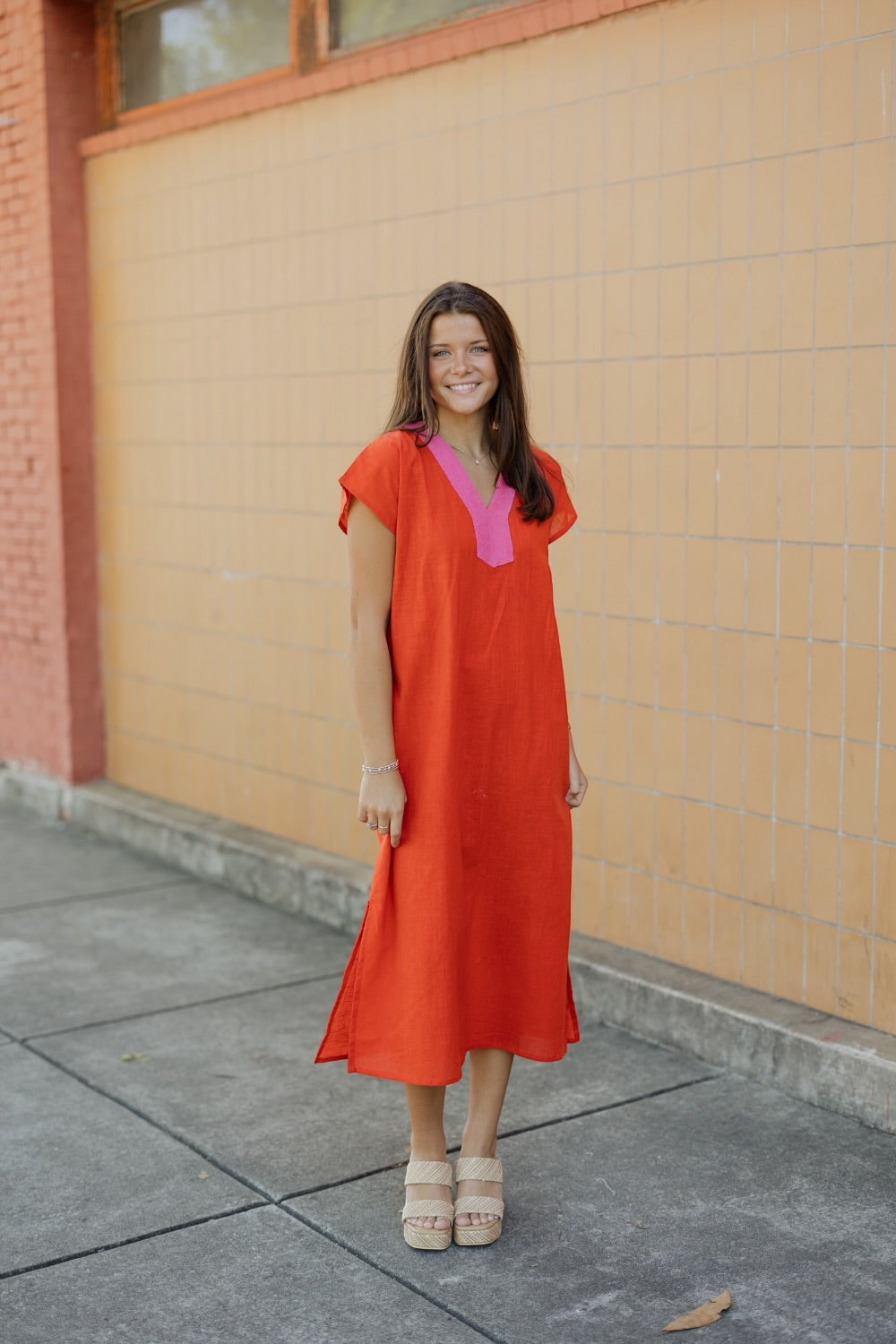 Red/Pink Beach Kaftan
