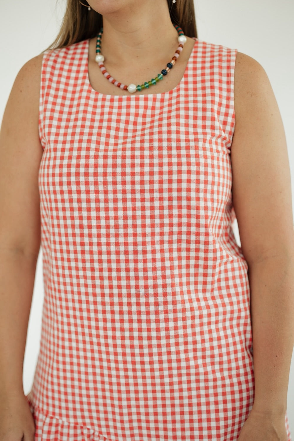 Gracie Red Gingham Midi Dress (XS-XL)