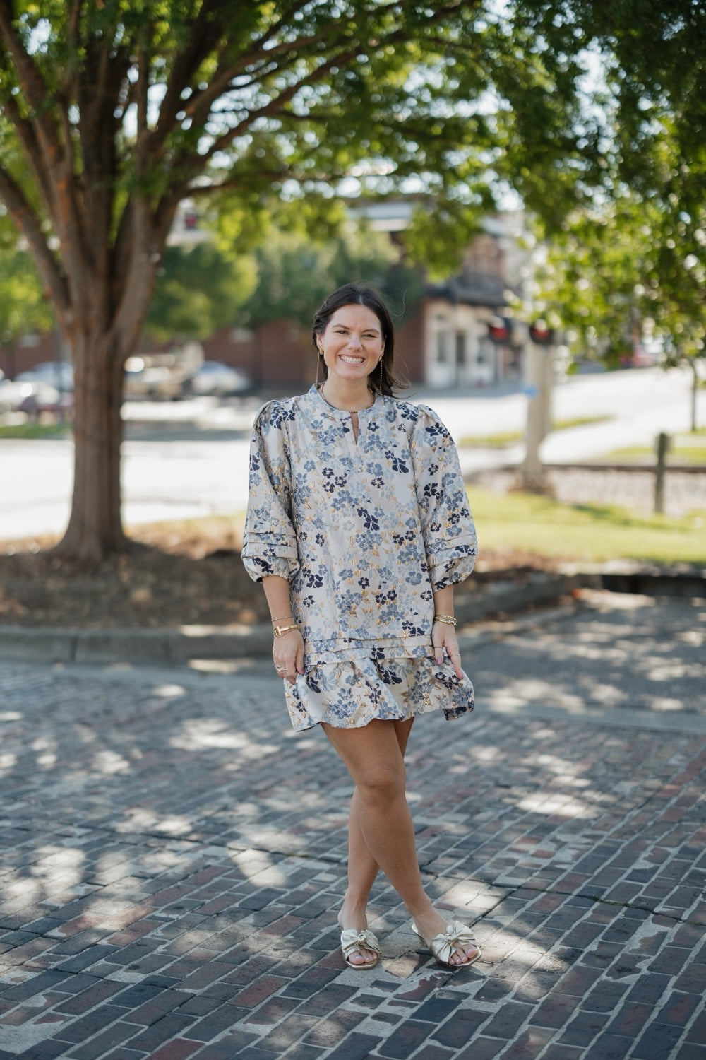 Megan Blue Multi Floral Dress (S-3XL)