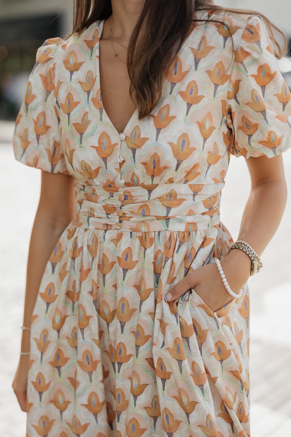 Petal Glow Maxi Dress
