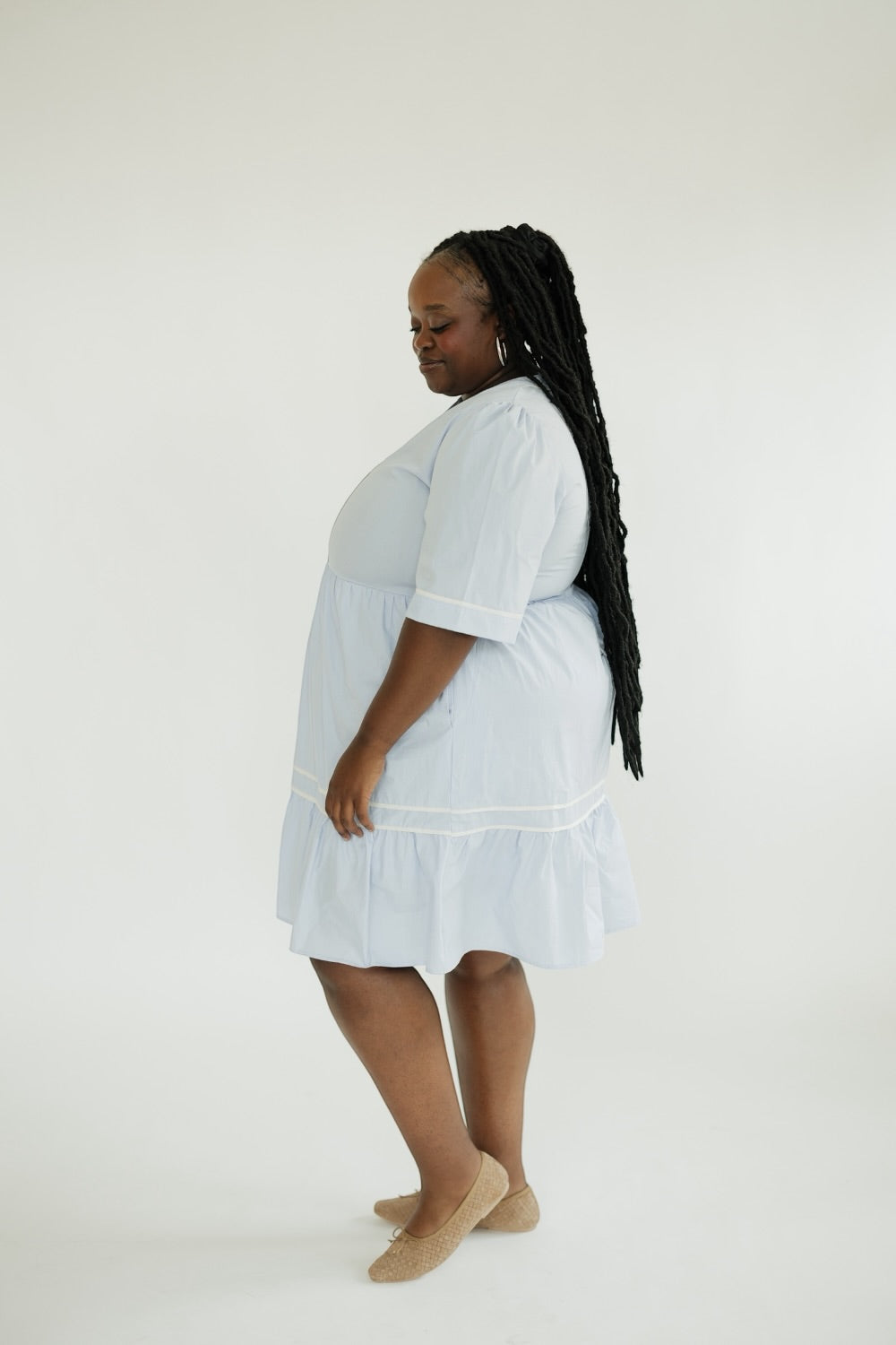 Karstin Short Sleeve Tiered Mini Dress