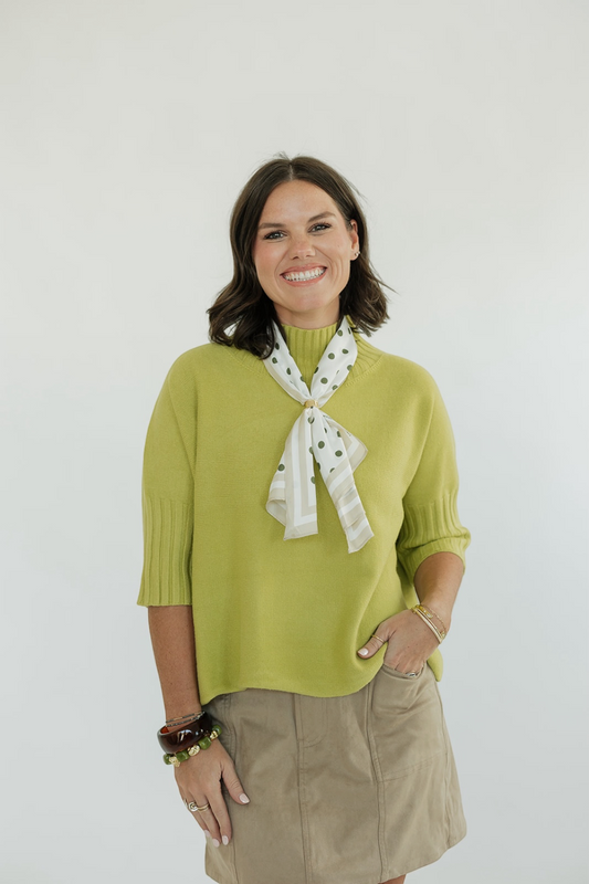 The Maple Turtleneck Sweater in Lime