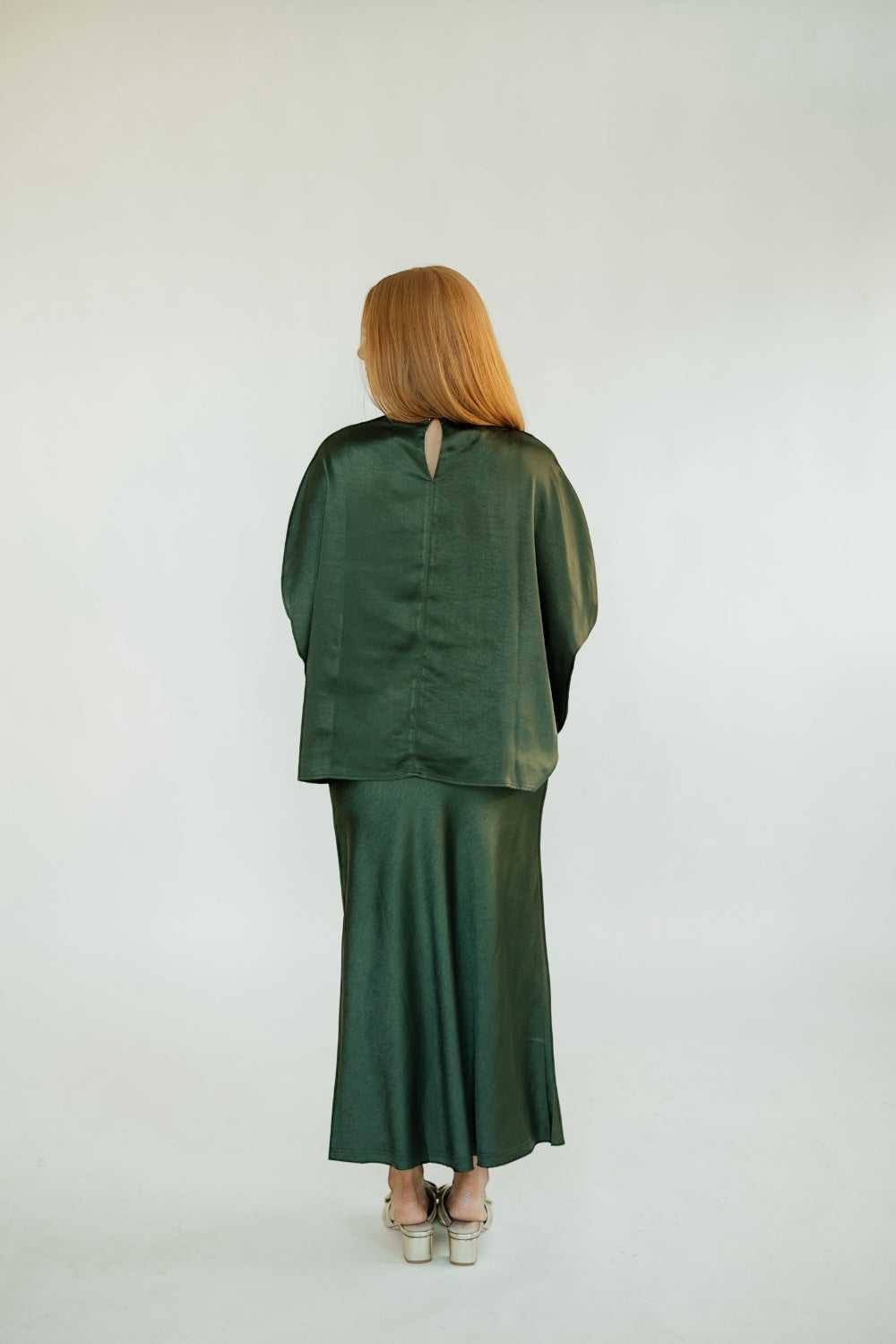 Deep Forest Long Satin Skirt