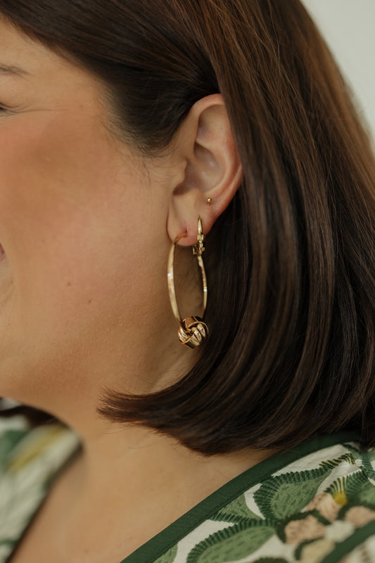 Accent Knot Metal Hoops