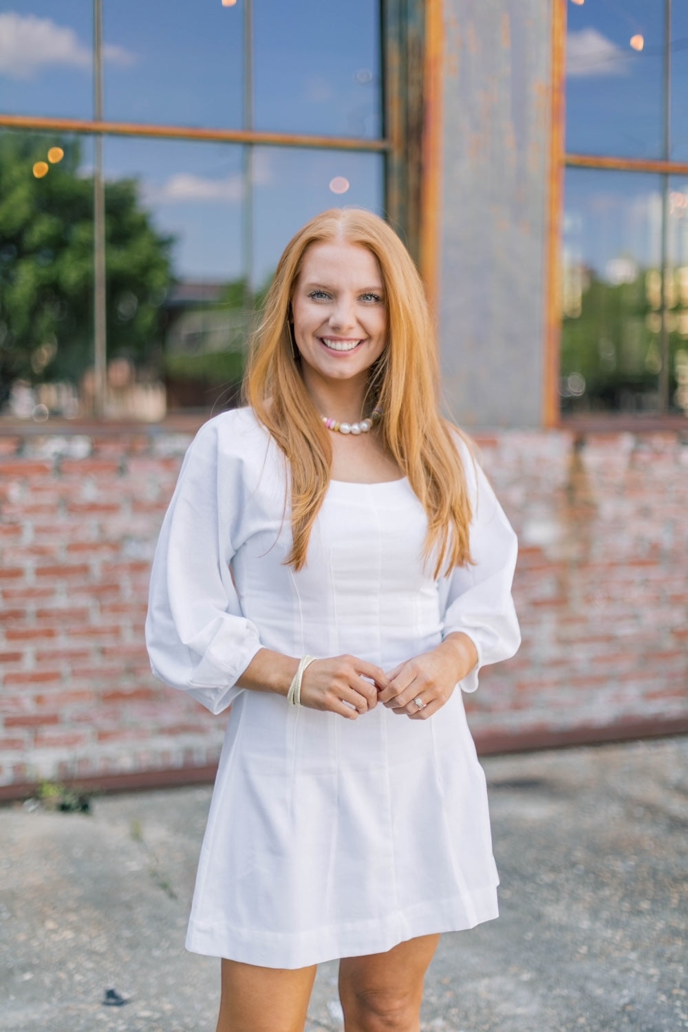 Linley White Linen Midi Dress