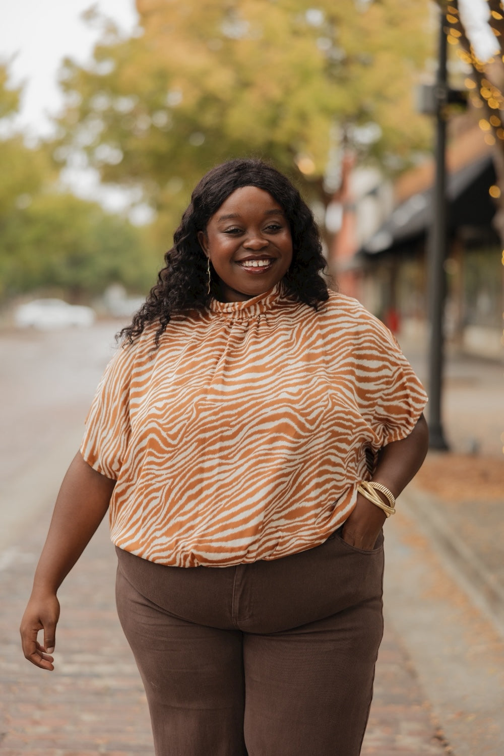 London Zebra Print Satin Top (S-3XL)