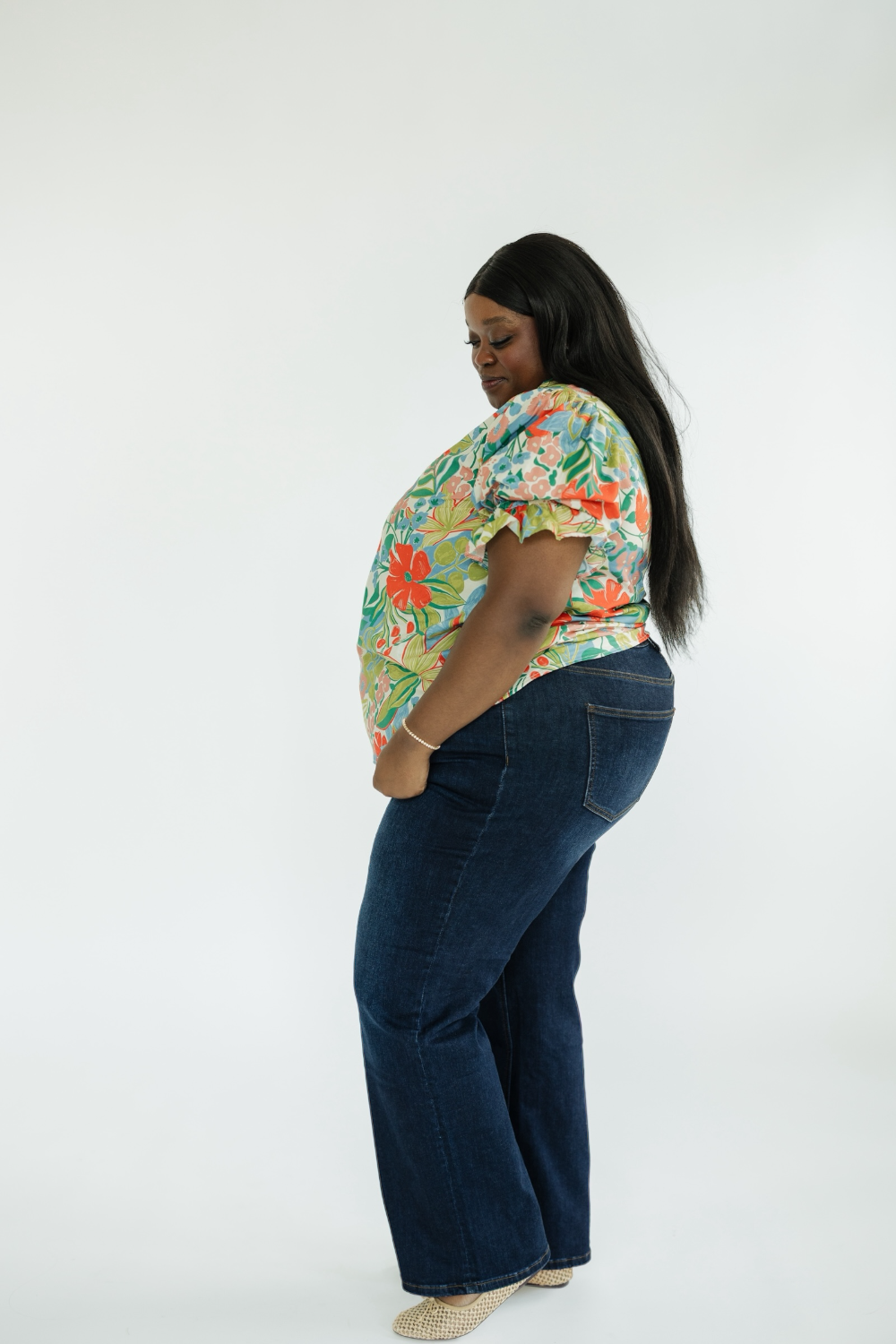 Toni Floral Ruffle Neck Top (S-2XL)