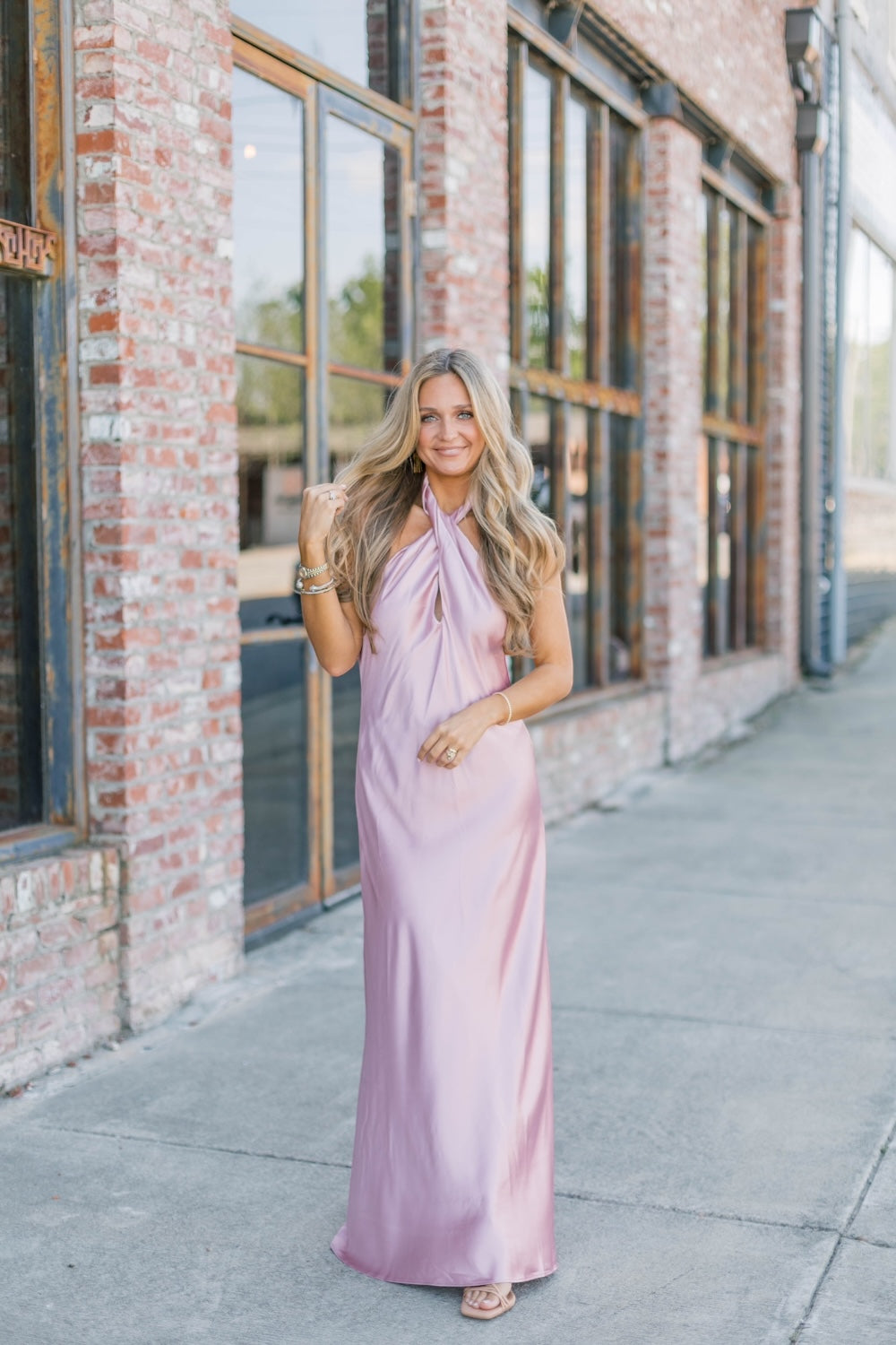 Gia Mauve Satin Midi Dress