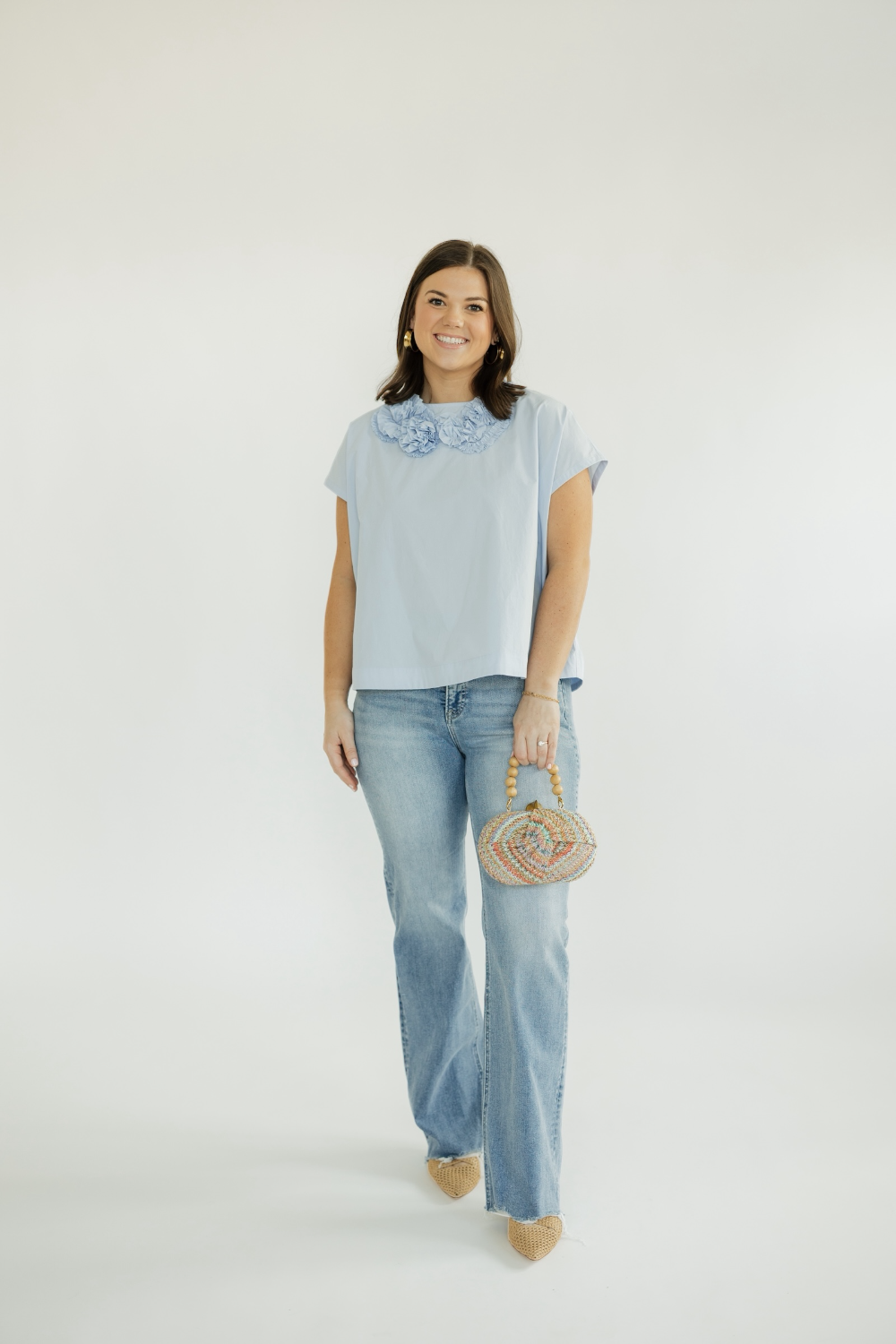 Paige Floral Embroidered Cap Sleeve Top