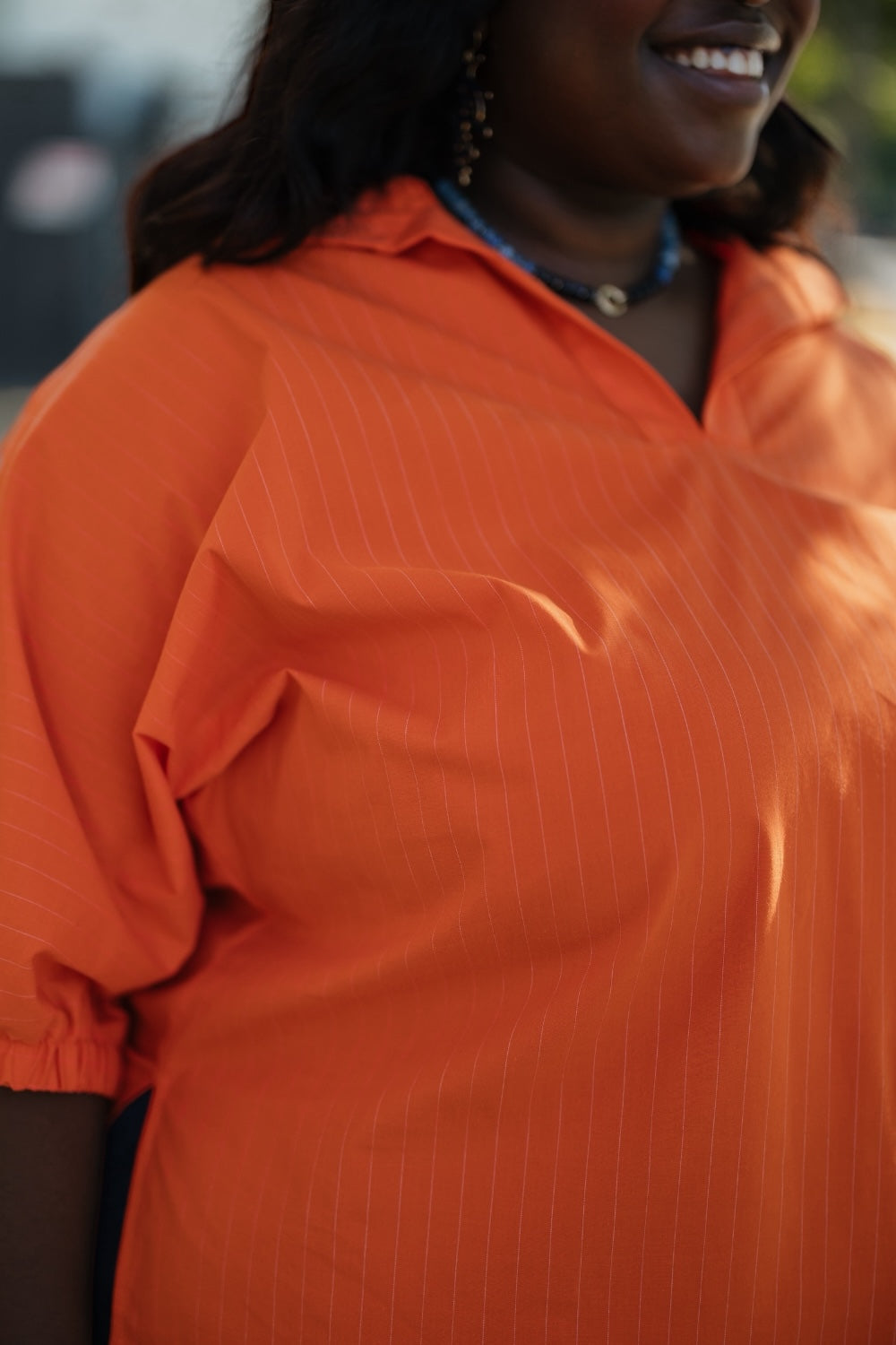 Sloan Orange Pinstripe Top (S-3XL)