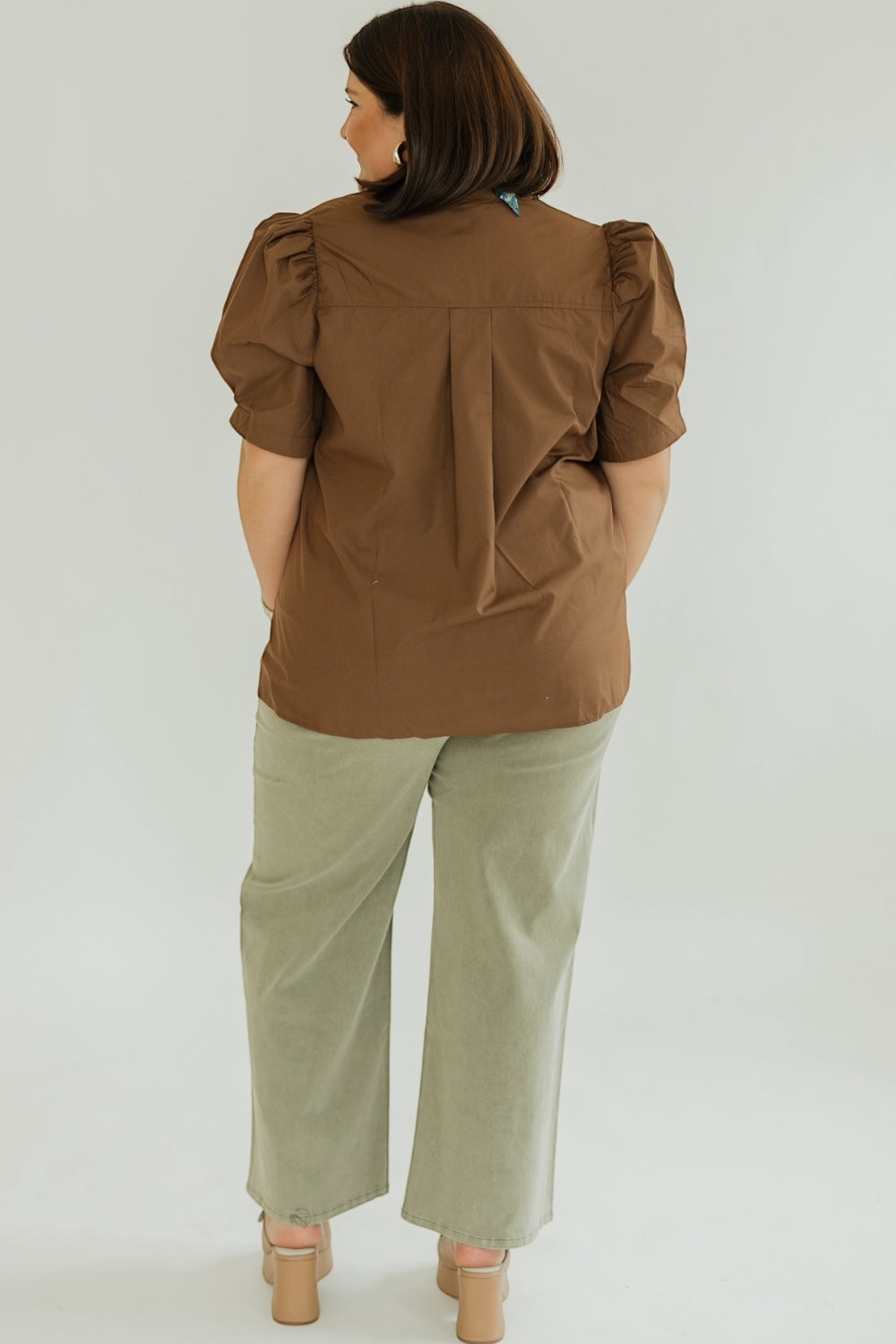 Cammie Brown Button Down Top (S-2XL)