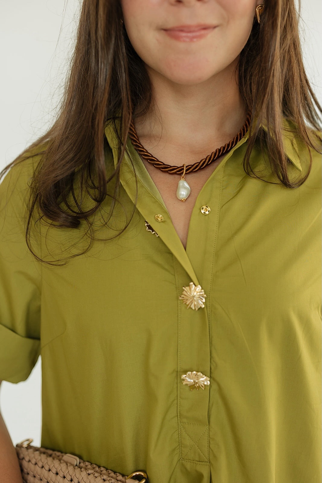 Darly Chartreuse Button Front Midi Dress (S-2XL)