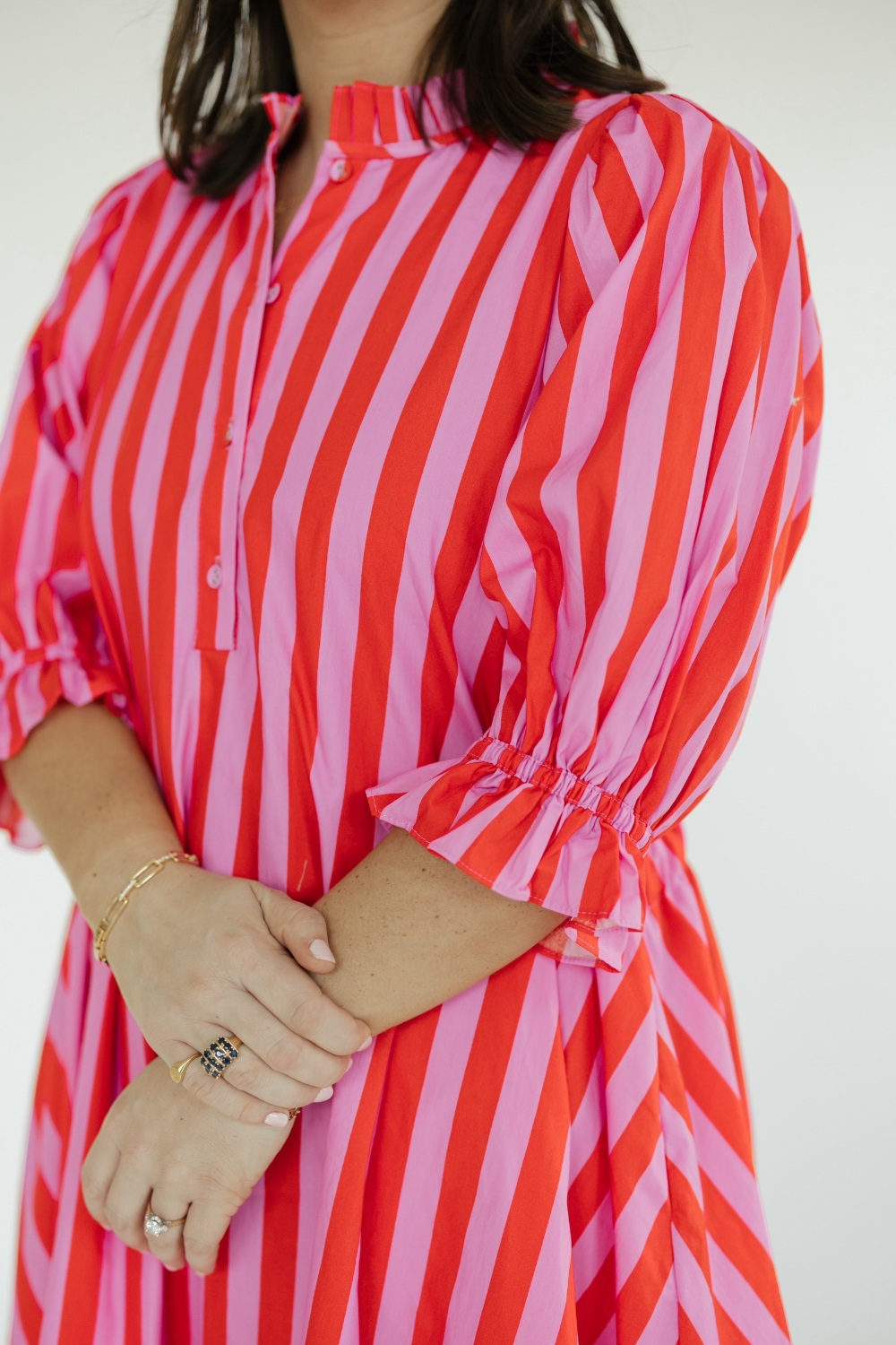 The Farah Pink Striped Dress (S-2XL)