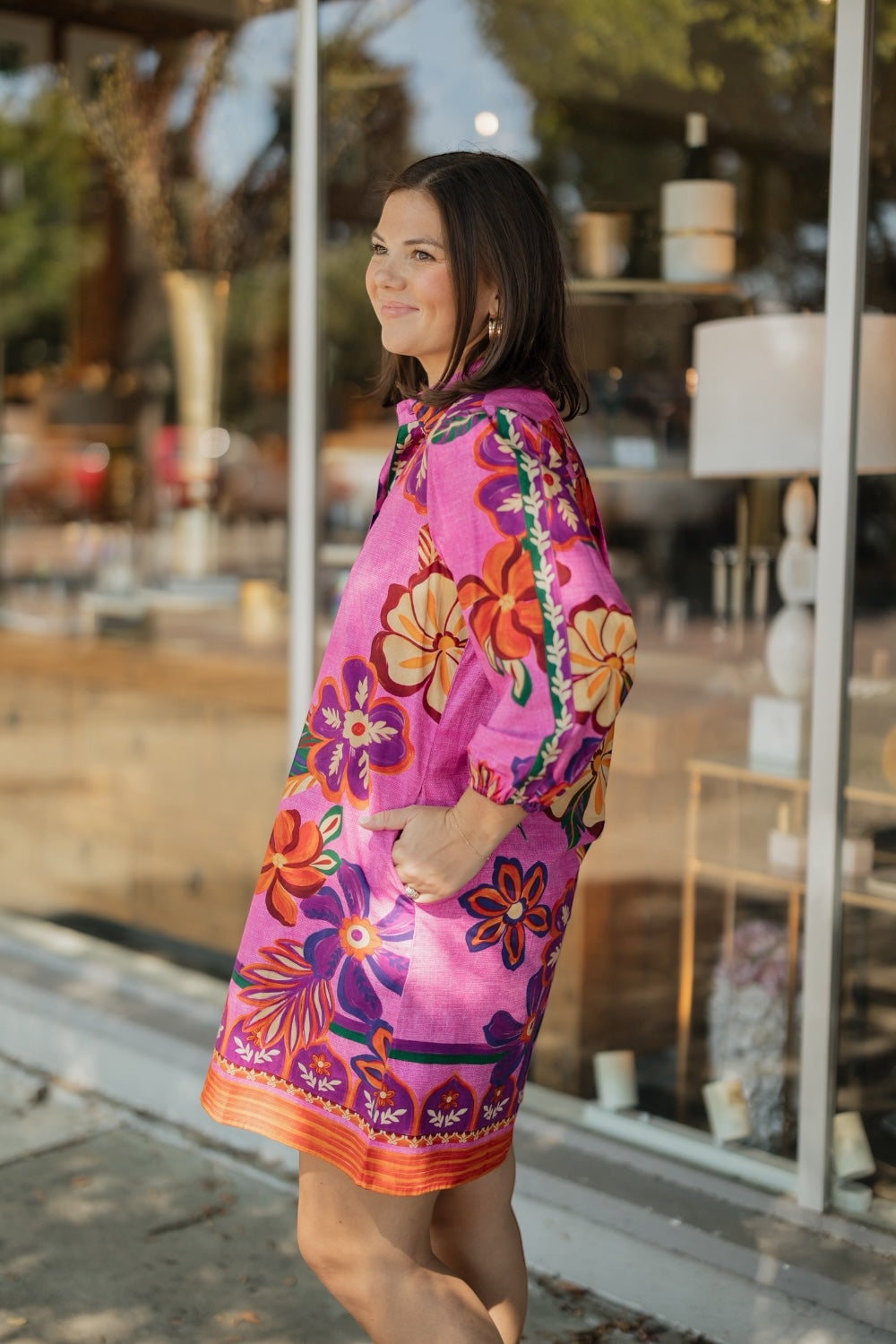 Ava Mauve Blossoms Dress (XS-XL)