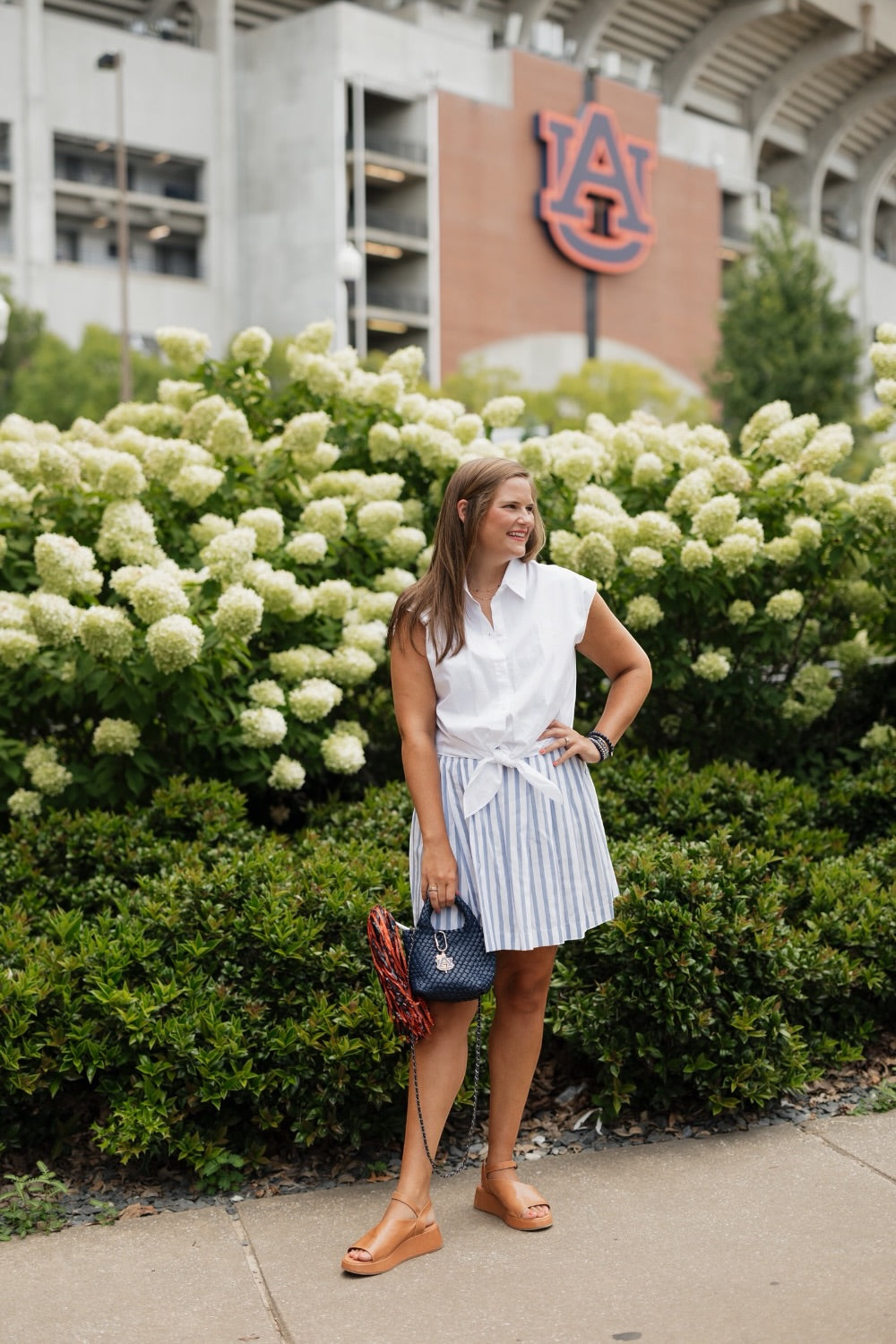 Zara Sky Stripe Mini Skirt (S-3XL)