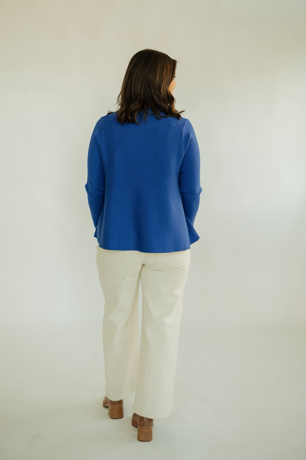 Blue Flared Knit Sweater (S-XL)