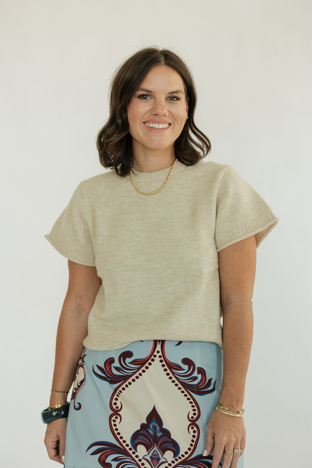 The Natalie Top in Stone (XS-XL)