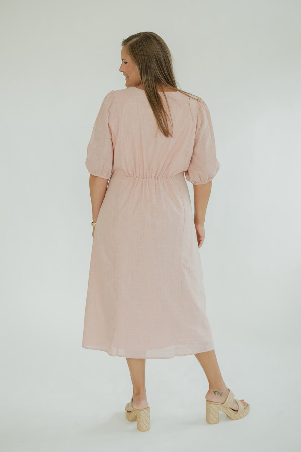 Bindi Blush Scallop Edge Midi Dress