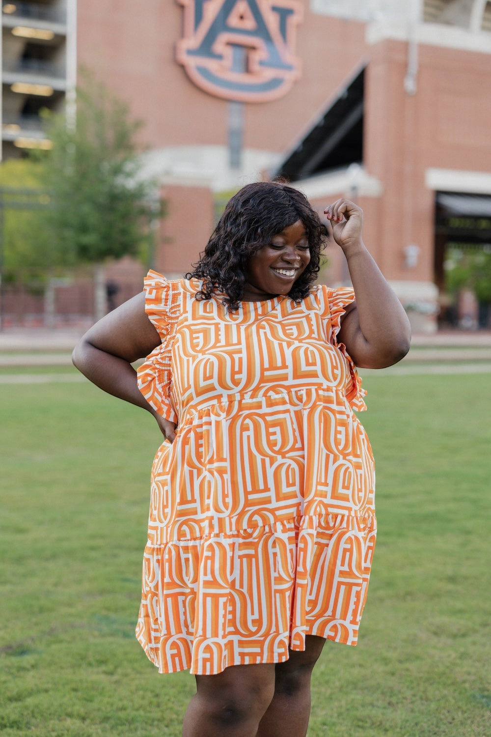 Everly Touchdown Orange Dress (XS-XXL)