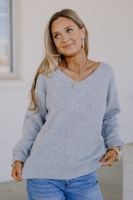 Lydia Classic Grey Long Sleeve Sweater